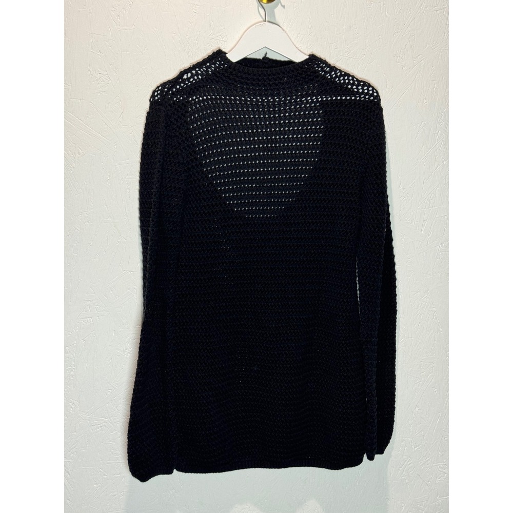 Free People Beach Black Crochet Mini Dress Open Back Cotton cover up XS